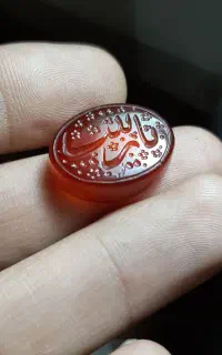 نگین عقیق خطی حکاکی دست