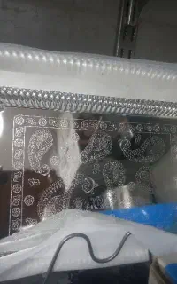 سینی ۲تکه استیل و طلایی