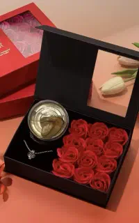 باکس گردنبد مروارید عشق گلدار