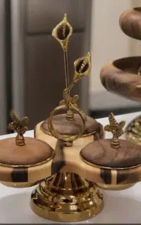 ست اپذیرایی و اردو خوری جنس چوب و برنز اصل
