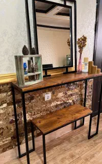 کنسول و آینه چوب و فلز