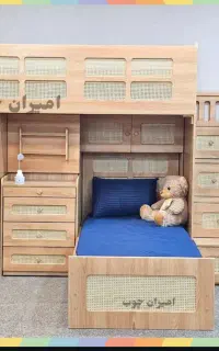 تخت دوطبقه میز صندلی کمد دراور ویترین چک ۲۴ماهی