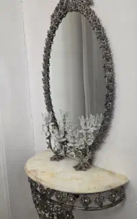 آینه شمعدان قدیمی برنجی