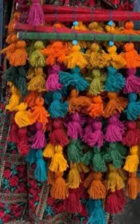 پرده و ریسه سنتی نارنجی