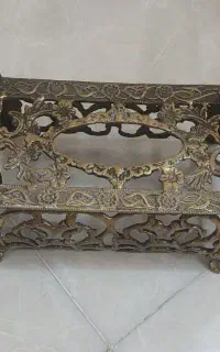 جای دستمال کاغذی و سطل آشغال برنجی
