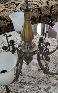 لوستر برنجی ۵ شعله