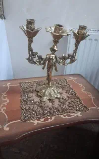 شمعدان برنجی سه شاخه