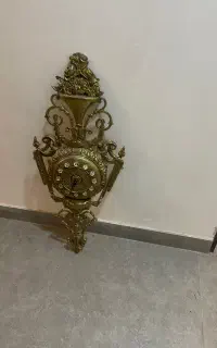 ساعت برنز دیواری طلایی