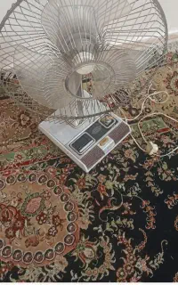 پنکه پارس خزر موتور ژاپنی سالم است پایه اهنی