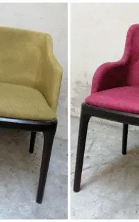 صندلی تک، جنس بدنه چوب و استیل،پارچه چرم وترک