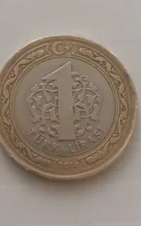 سکه یک لیر ترکیه با چرخش ۱۸۰ درجه