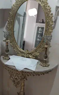 آیینه و شمعدان طرح برنز نو نو