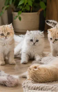 بچه گربه بدون ریزش مو و پر تراکم ۲ ۳ ماهه