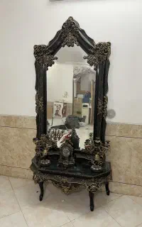 آیینه و جا شمعدانی