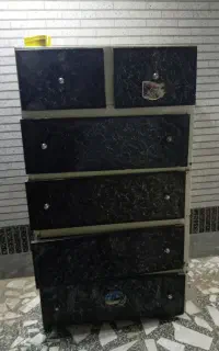 کمد آهنی صندلی تلفن چوبی