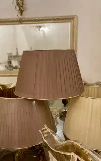 ۳ عدد شید آباژور ایستاده رنگ کرم و نسکافه ای