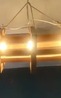 لوستر مدرن چوبی ،سه شعله