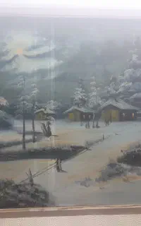 تابلوی نقاشی منظره زمستان