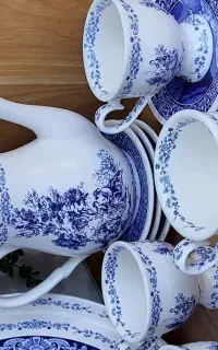 ست چایخوری قلم آبی