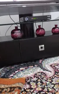 بوفه چوبی و میز تلویزیون شیشه ای