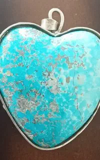 گردنبند سنگ فیروزه با رکاب نقره ۴۸ گرم