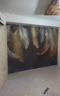 نصاب کاغذ دیواری نصب کاغذ و پوستر ۳ بعدی و نقاشی