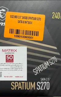هارد / حافظه ssd مدل msi s270 ظرفیت ۲۴۰ گیگابایت