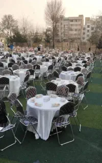 اجاره صندلی تاشو شیواری میز پنکه کرایه حجله ظروف