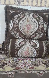رو بالشت و‌رو پشتی رنگ ترکیب رنگ قهوه ای
