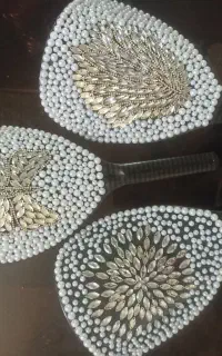 تاج عروس ریسه بادبزن نقاب گوشواره تور سر عروس