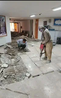 تخریب سقف دیوارهایی قدیی کف برداری حمام و آشپزخانه