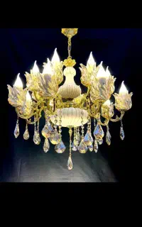 لوستر)۱۵+۱(شانزده شعله سرامیکی برنج اصلیBH light88
