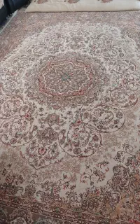 ۲ تخته قالی ۴×۳ زمینه کرم
