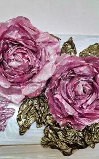 تابلوی گل پارچه ای برجسته