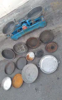 ترازوی۲۰ کیلویی قدیمی و  کفه ترازو