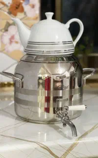 کتری قوری استیل ۶ لیتری کاملا نو و بدون استفاده