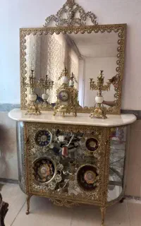 فقط آینه و کنسول ۱۴۰ سانت برنز سنگین و اصل