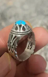 انگشتر فیروزه اصل با رکاب کار دست