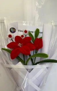 لاله و لیلیوم قرمز پیپ پاکنی(مخملی)