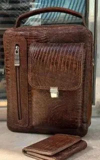 دوخت کیف چرمی وکاور وجاکلیدی دست دوز