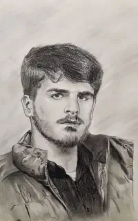 طراحی چهره سیاه قلم