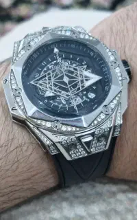 ساعت هابلوتHUBLOT مردانه کهکشانی سیلور فول نگین