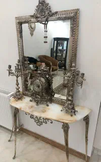 ایینه شمعدان برنز