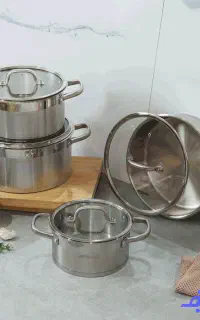 سرویس قابلمه 8 پارچه استیل عرشیا مدل SS014-2767