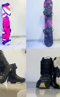 اسنوبرد و فیکس برتون قد 142 Snowboard K2+چند لوازم