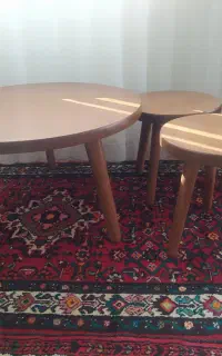 میز جلو مبل با سه عدد میز عسلی