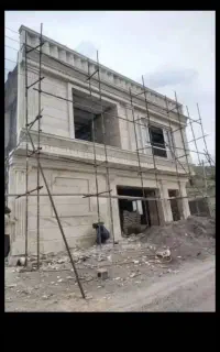 اجرای نمای سنگ وآجر ساده طرحدار وترکیبی