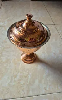 شکلات خوری مسی  نو  ظرف میوه خوری نو تابلو فرش