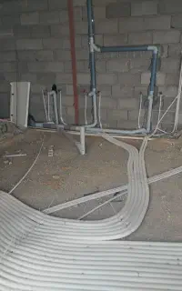 لوله کشی آب وفاضلاب سردوگرم گرمایش ازکف