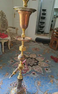 قلیان عربی برنج ومسی قدیمی سنگین